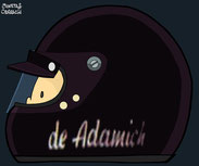 Helmet of Andrea de Adamich by Muneta & Cerracín