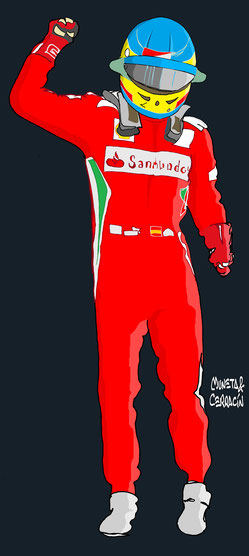 Helmet of Fernando Alonso by Muneta & Cerracin