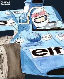 Jackie Stewart by Muneta & Cerracin - Jackie Stewart en Clermont-Ferrand en 1972 a los mandos de un Tyrrell 003 Ford Cosworth