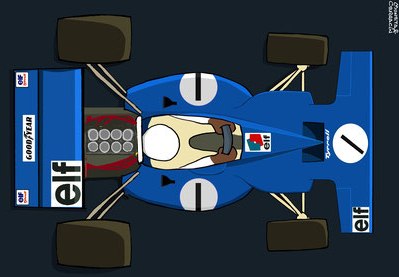 Jackie Stewart by Muneta & Cerracin - Jackie Stewart en la Can Am con su Lola.
