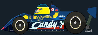 Michelle Alboreto by Muneta & Cerracín - Tyrrell 011 - Ford Cosworth V8