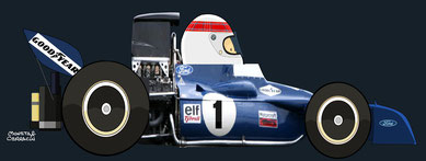 Jackie Stewart by Muneta & Cerracin - Jackie Stewart en la Can Am con su Lola.