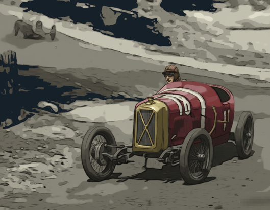 Guy d'Havrincourt con su Salmson