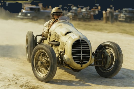 Franco Venturi con su Cisitalia D46