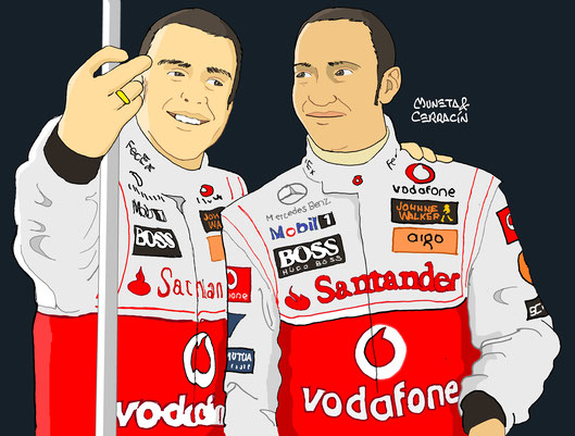 Lewis Hamilton y Fernando Alonso by Muneta & Cerracín