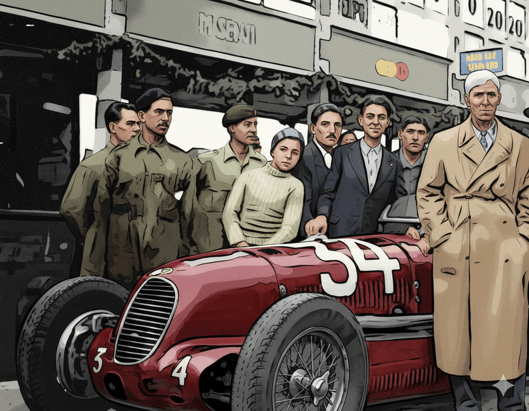 Giovanni Rocco (Officine A. Maserati) con su Maserati 6CM