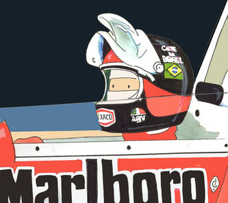 Helmet of Emerson Fittipaldi by Muneta & Cerracín