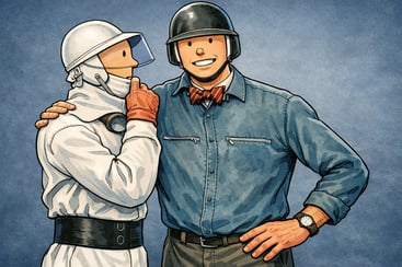 Mike Hawthorn Fangio by Muneta & Cerracín