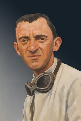 Primer pódium del piloto Stuart Lewis-Evans con su Vanwall VW5.