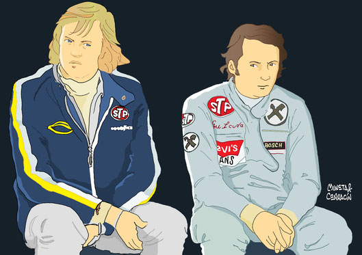 Ronnie Peterson & Niki Lauda by Muneta & Cerracín