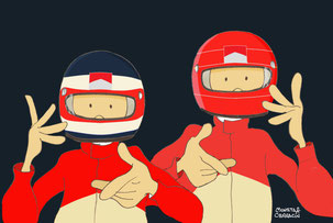 Barrichello & Schumacher by Muneta & Cerracín