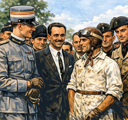 El caballero Florio, en compañía de Tazio Nuvolari