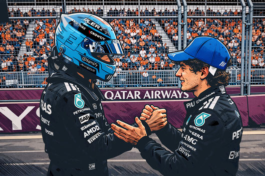 George William Russell y Kimi Antonelli