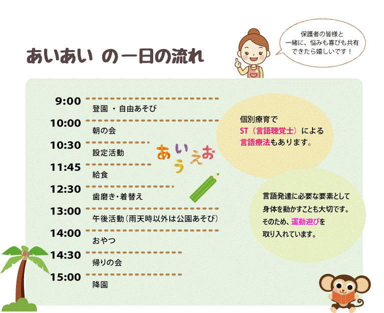 一日の流れ 給食もあるよ 児童発達支援事業所 こども支援センター あいあい