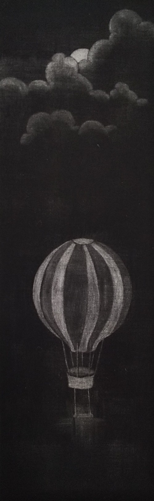 夜中のさんぽ　mezzotint, 197×63, 2015