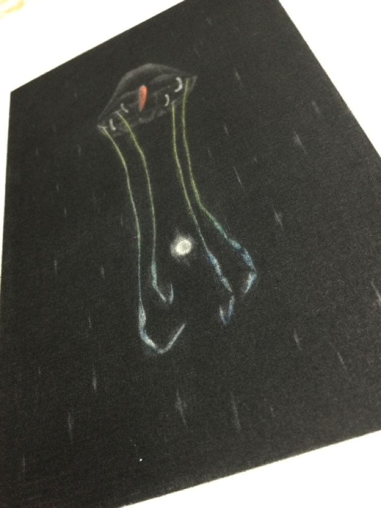 "In the deepⅠ"    Mezzotint 150x100, 2022