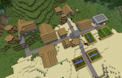 een overzicht van een NPC dorp.