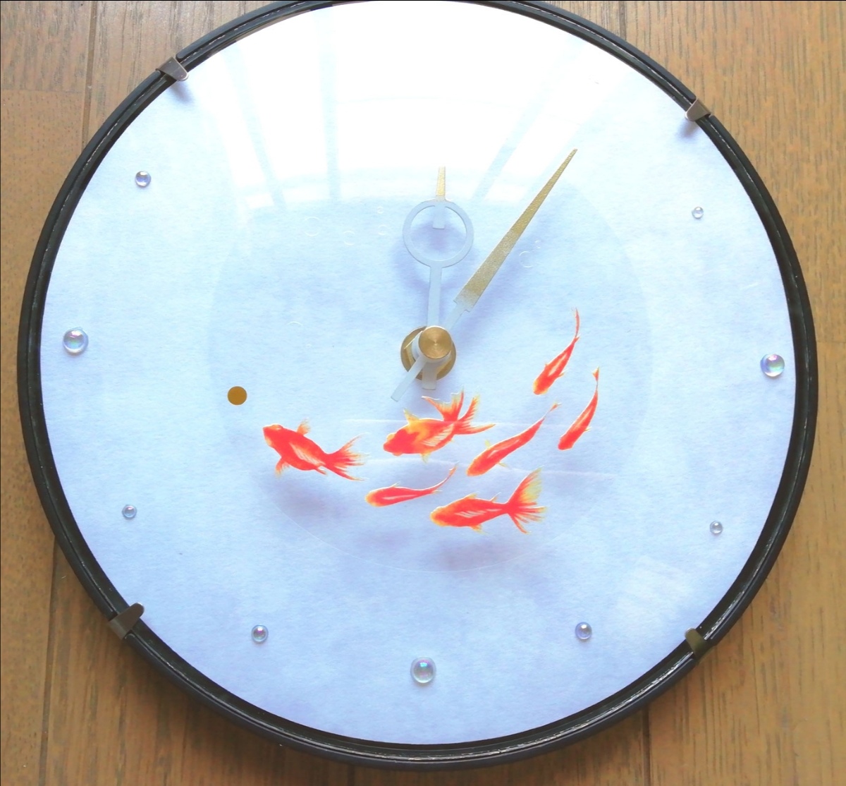 幻想時計・金魚 - 切り絵ボトルアート カミヤ・ハセ