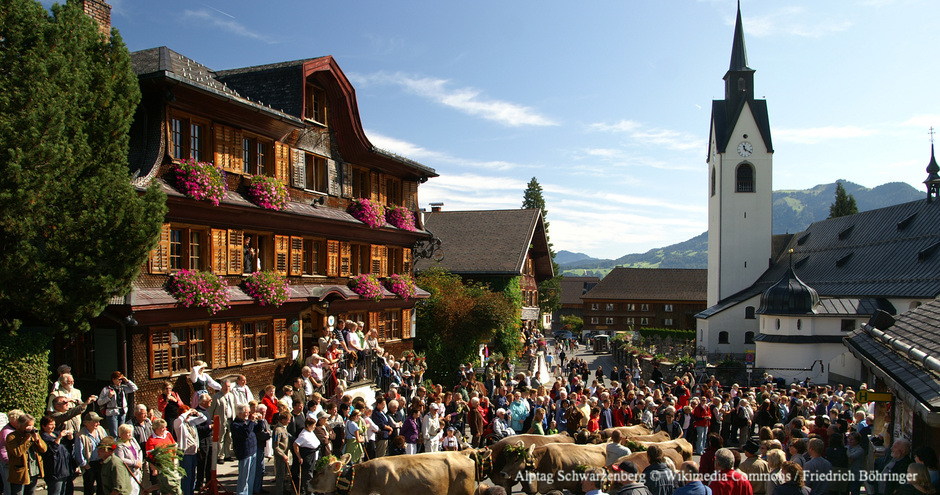 Alpabtriebe Vorarlberg, Almabtriebe Vorarlberg, Alpabtrieb Vorarlberg, Almabtrieb Vorarlberg, Alptag Schwarzenberg, Alpabfahrt Vorarlberg, Alpabfahrt Bregenzerwald, Viehscheid Bregenzerwald, Viehscheid Vorarlberg, Alpabfahrt Österreich, Schwarzenberg