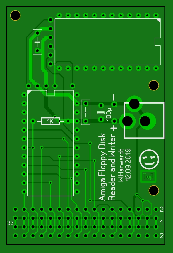 Leiterplatte für den Arduino Amiga Floppy Disk Reader and Writer für