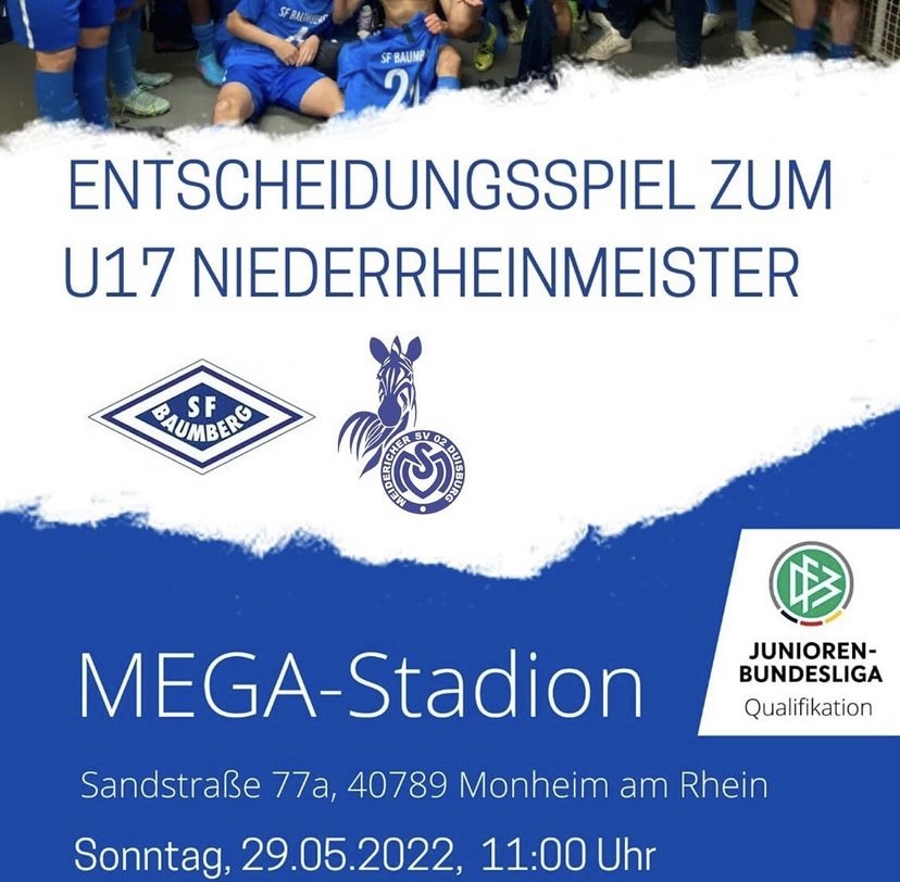 JUGEND: Entscheidungsspiel zum U17 Niederrheinmeister