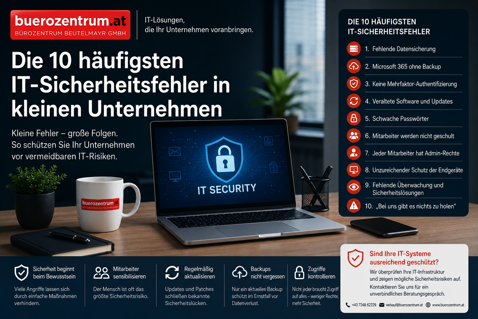 Die 10 häufigsten IT-Sicherheitsfehler in kleinen Unternehmen – und wie Sie diese vermeiden