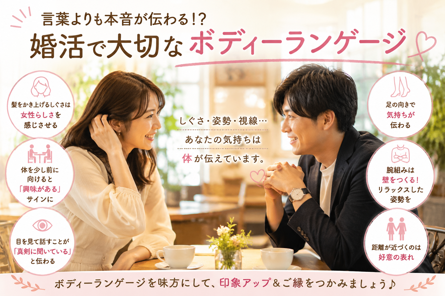 言葉よりも本音が伝わる！？婚活で大切な「ボディーランゲージ」