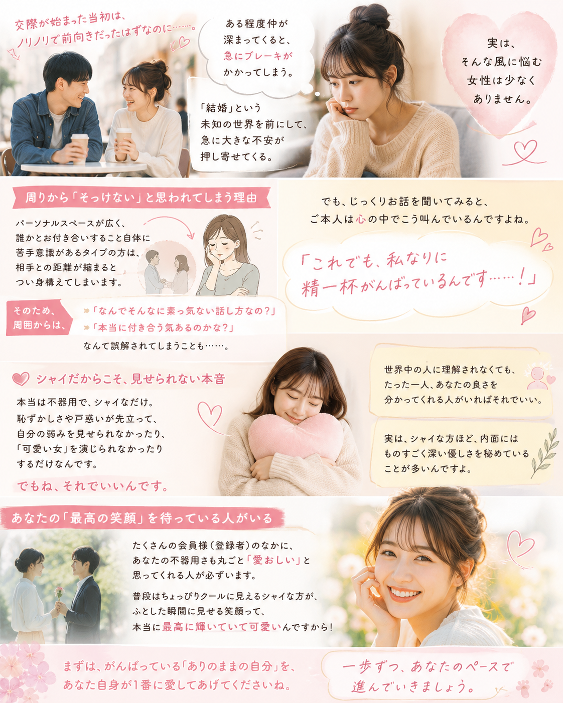 【ありのままのあなたで大丈夫】シャイでパーソナルスペースが広い女性へ