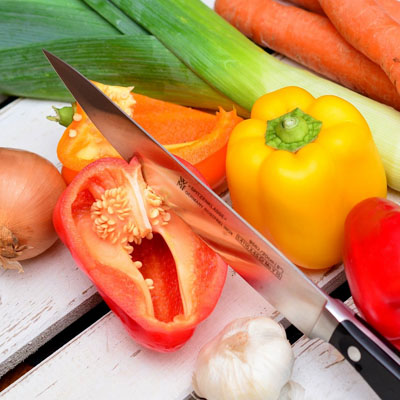gehackte Paprika für Gazpacho andaluz 