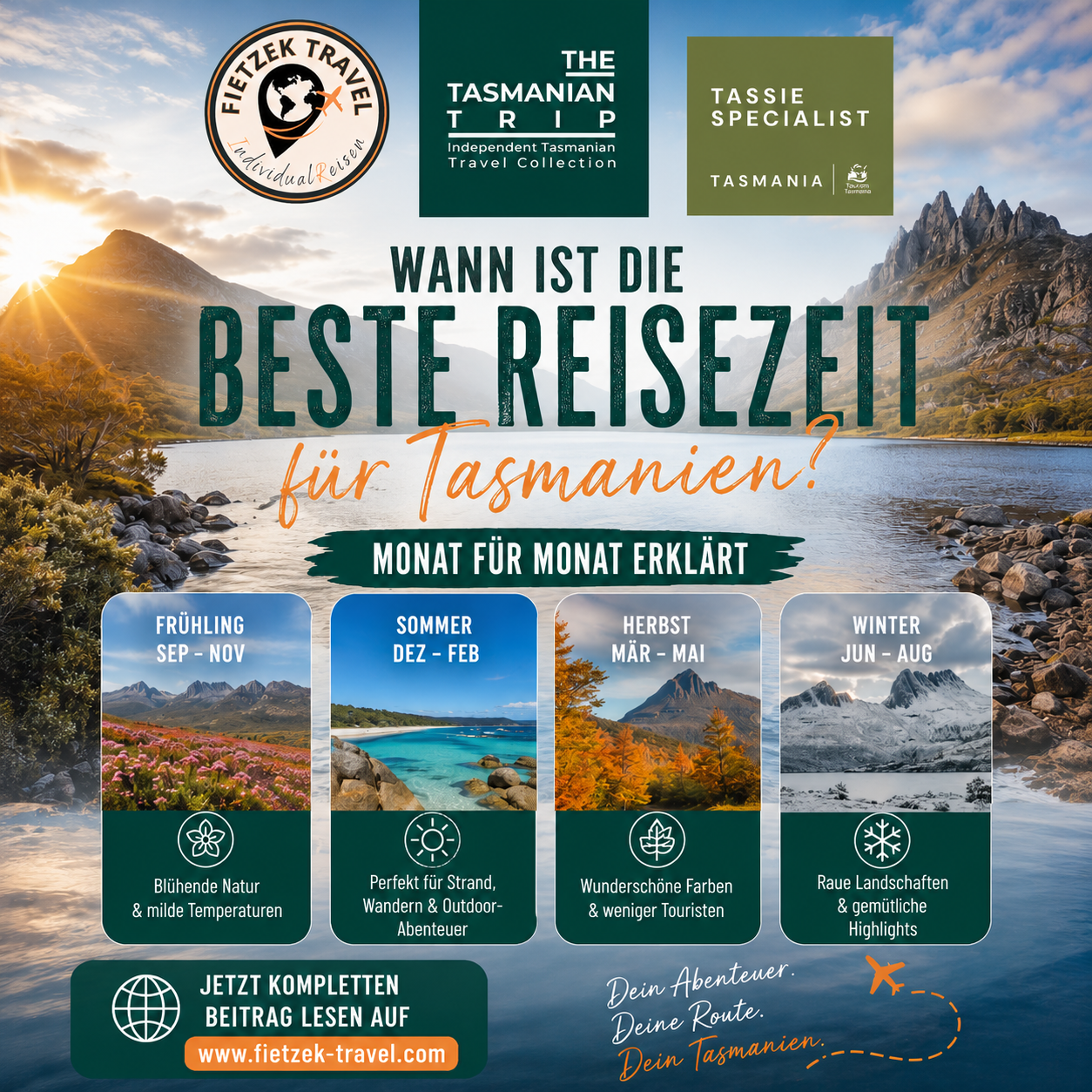 Beste Reisezeit für Tasmanien