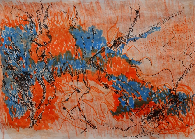 Johanna Schott //  o. T. 15 // Mischtechnik auf Papier // 21 x 29,7 cm // 2018