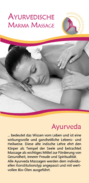 Folder/Flyer/Karte Ayurveda für Yoga Moers von Werbeagentur blickpunkte design