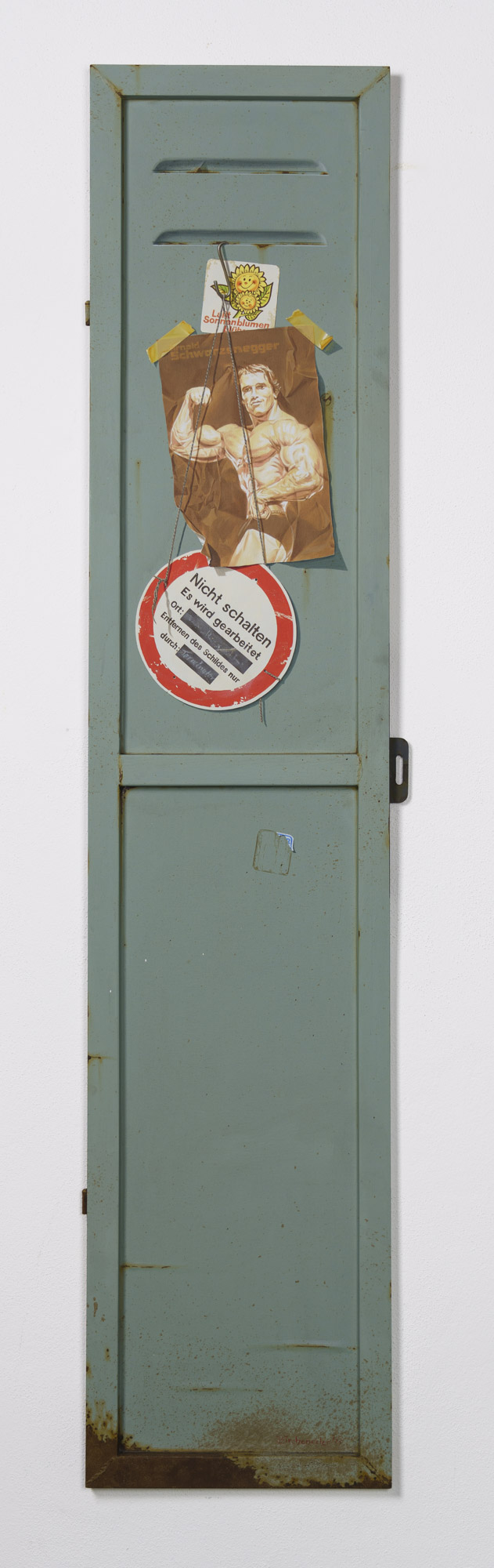Tür Spind 3, Öl/Acryl auf Leinwand, 35 x 165 cm, 2023
