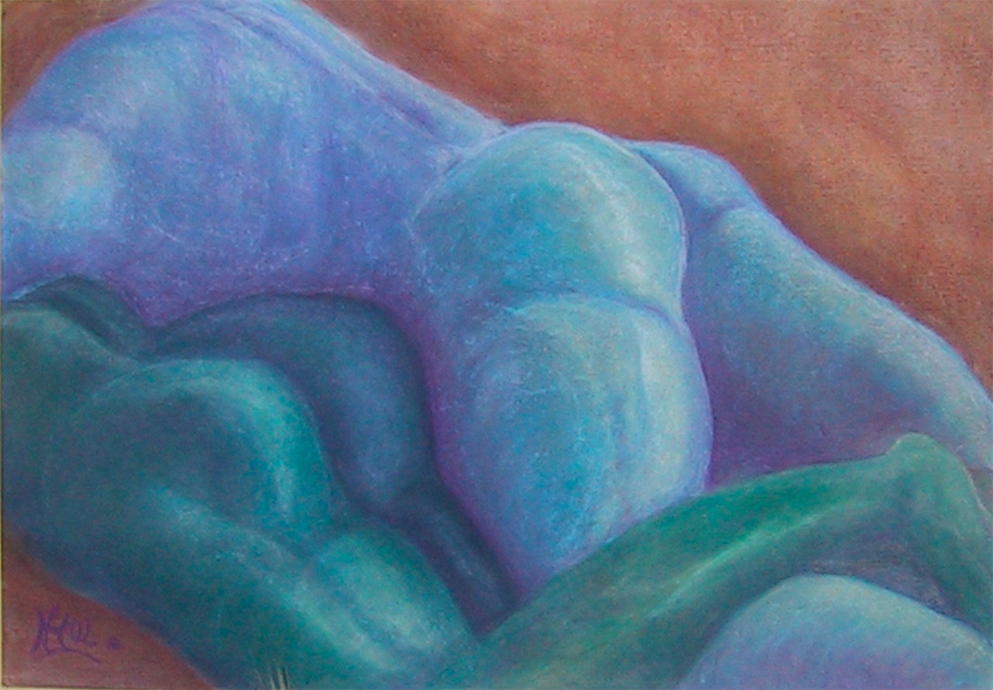 Urgestein, 2000, Pastellkreide/Karton, 100x70 cm