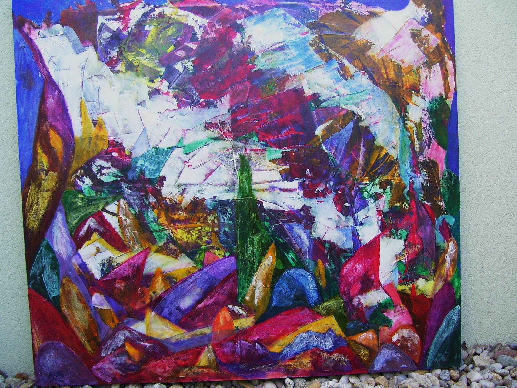 Bunte Klippen  2006 , Guache/Leinwand, 90x80 cm  (verk.)