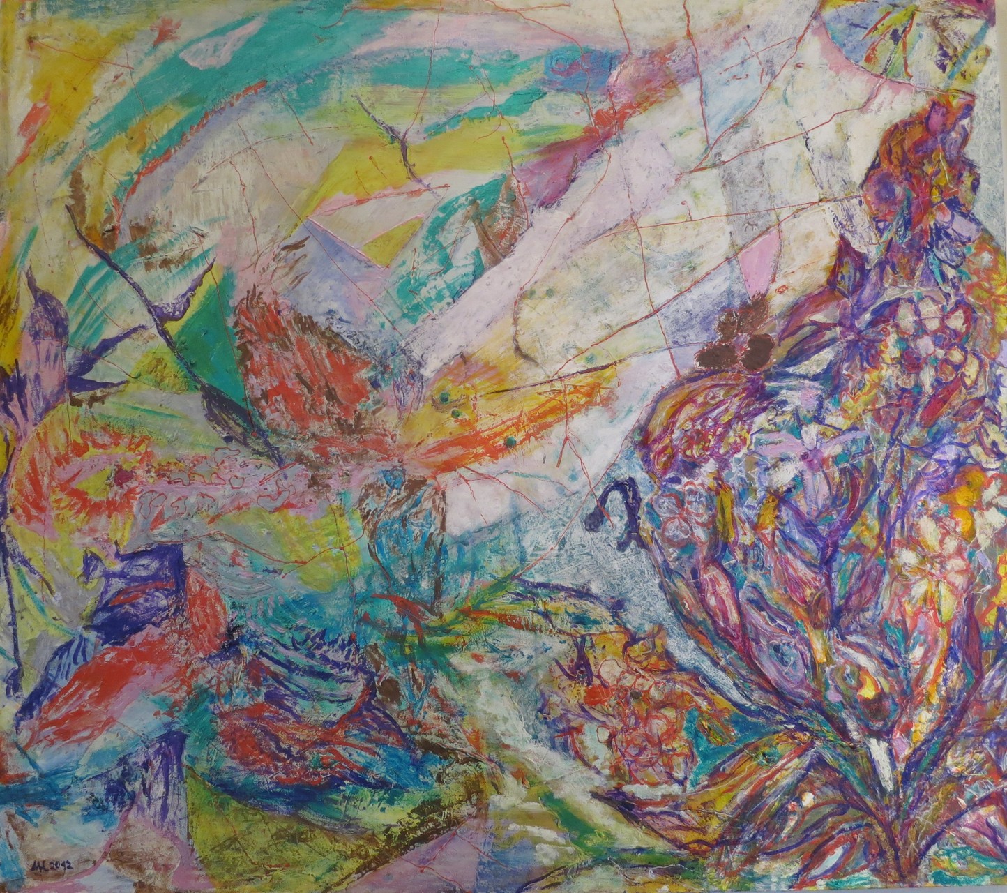In-Berührung-kommen 2012,  Mischtechnik/Leinwand