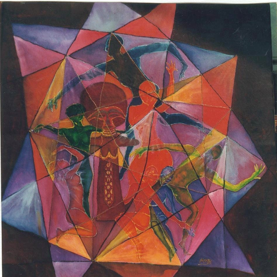 Kristall der Wünsche & Träume, 1997, Guttatechnik/Seide (verk.)