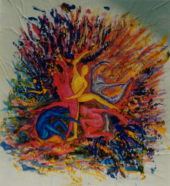 Menschenstern 2, 1998, Guache/Karton, 54 x 55 cm