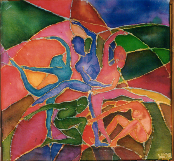 Menschenstern, 1997,  Guttatechnik/Seide (verk.)