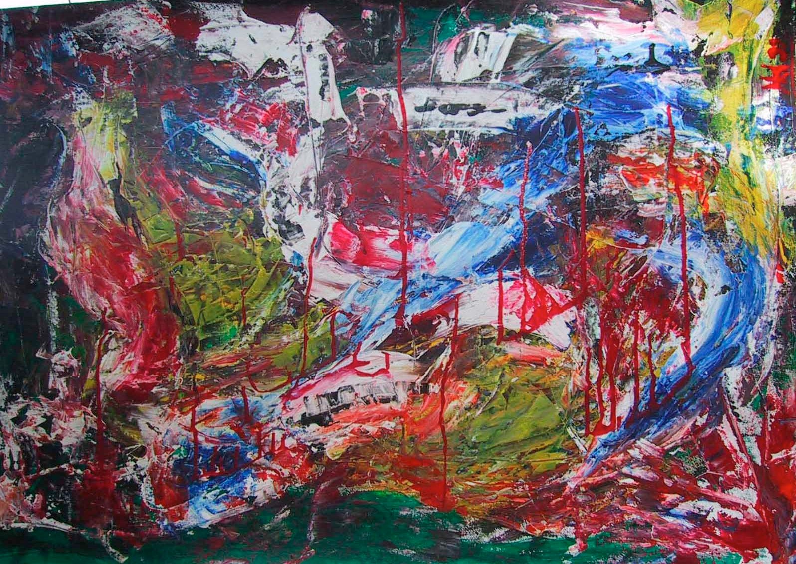 Durchbrüche 2004, Guache/Karton, 103x72 cm