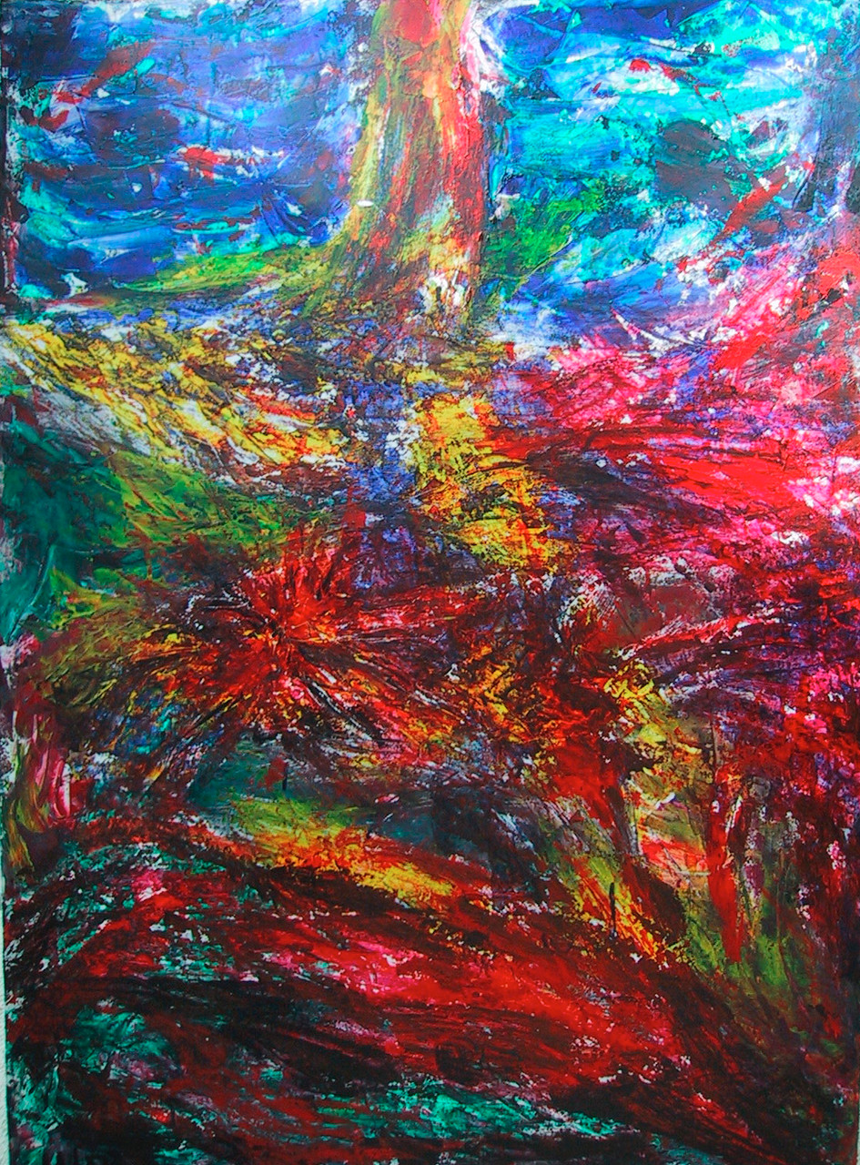 Aufbäumen 2004, Guache/Karton, 103x72 cm (verk.)