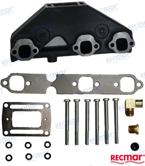 Kit Colectores Escape Y Codos Para Motor Volvo Penta Y OMC 3.0L - Repuestos 3858870, 3863071
