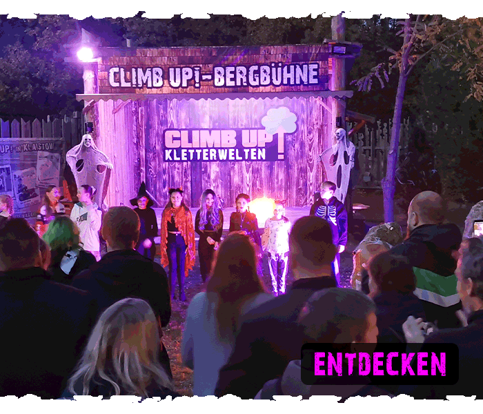Outdoor-Event mit Bühne in der Bergwelt – CLIMB UP! - Kletterwelten als Feier- und Eventbereich nur für eure Gruppe