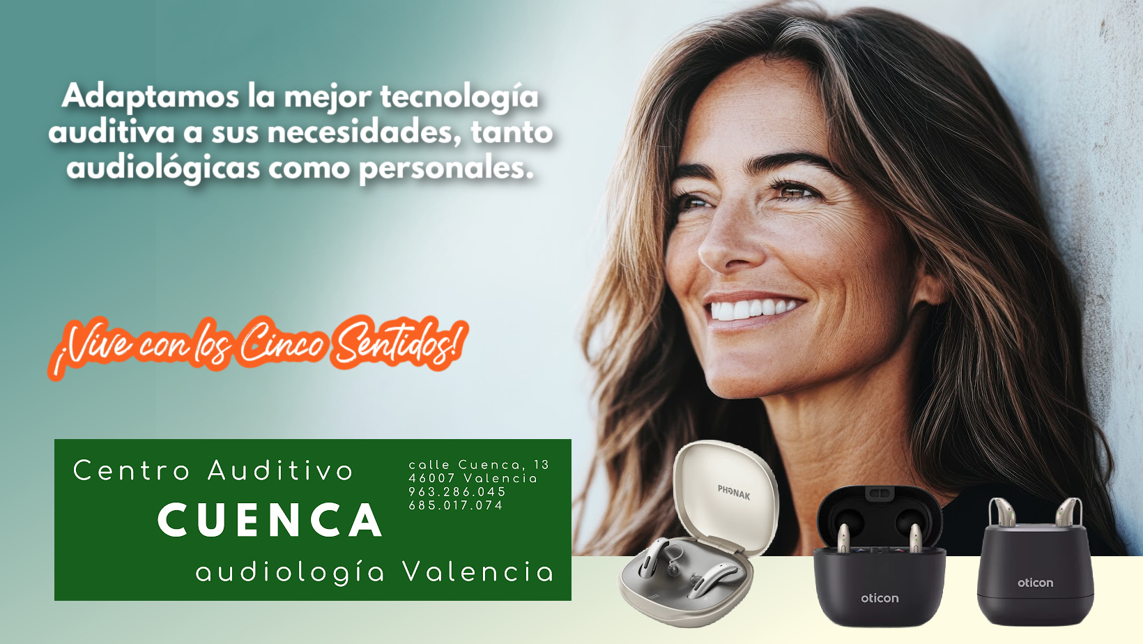 Tecnología y profesionalidad al servicio de tu salud auditiva, Centro Auditivo Cuenca, calle Cuenca 13 Valencia.