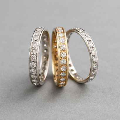 Memoire Ringe, 585er oder 750er Weiß- oder Roségold ,Steingröße und Qualität variabel, Preis auf Anfrage