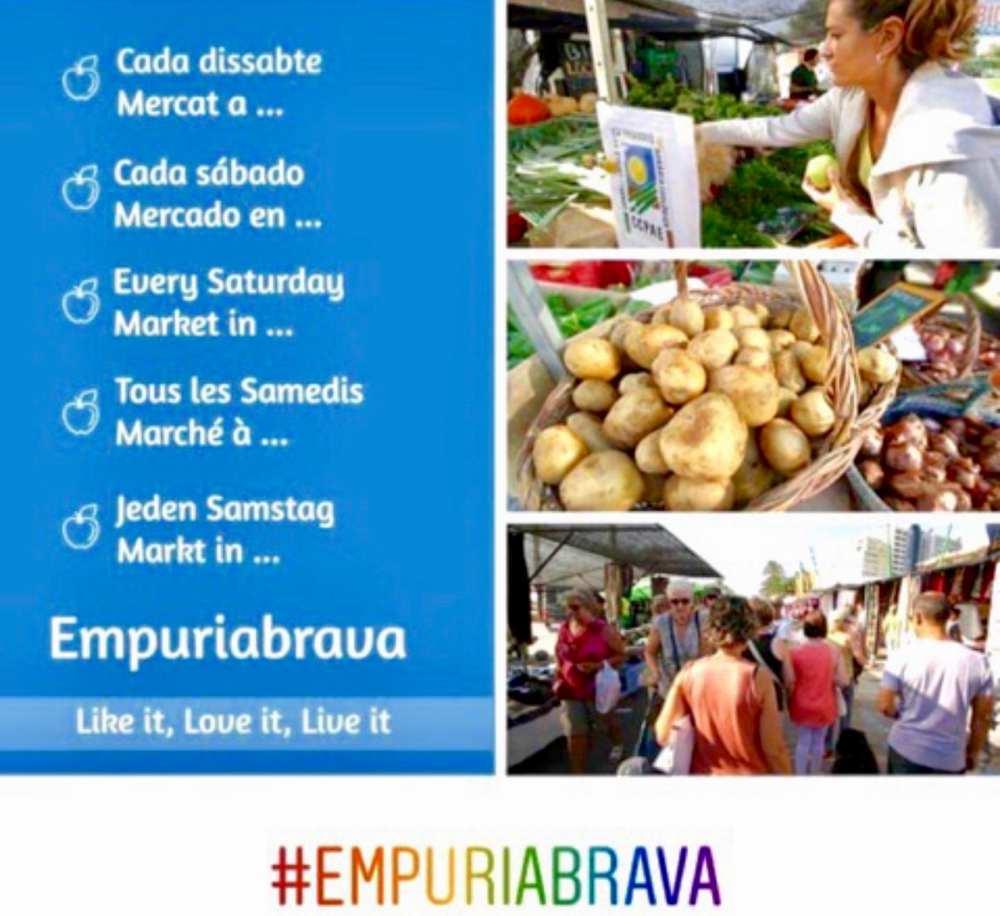 Jeden Samstagvormittag findet der Wochenmarkt in Empuriabrava von 8:30 bis 13:30 Uhr statt
