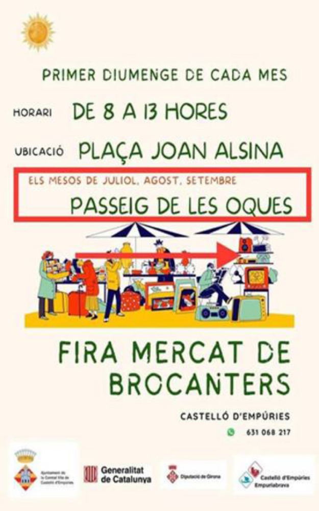 Jeden 1. Sonntag des Monats von 8 bis 13 Uhr: Flohmarkt im Historischen Zentrum von Castelló d‘Empúries