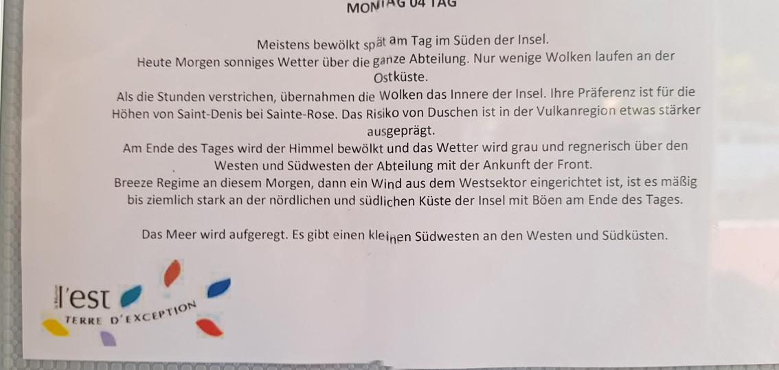 Das Wetter auf deutsch - fast!