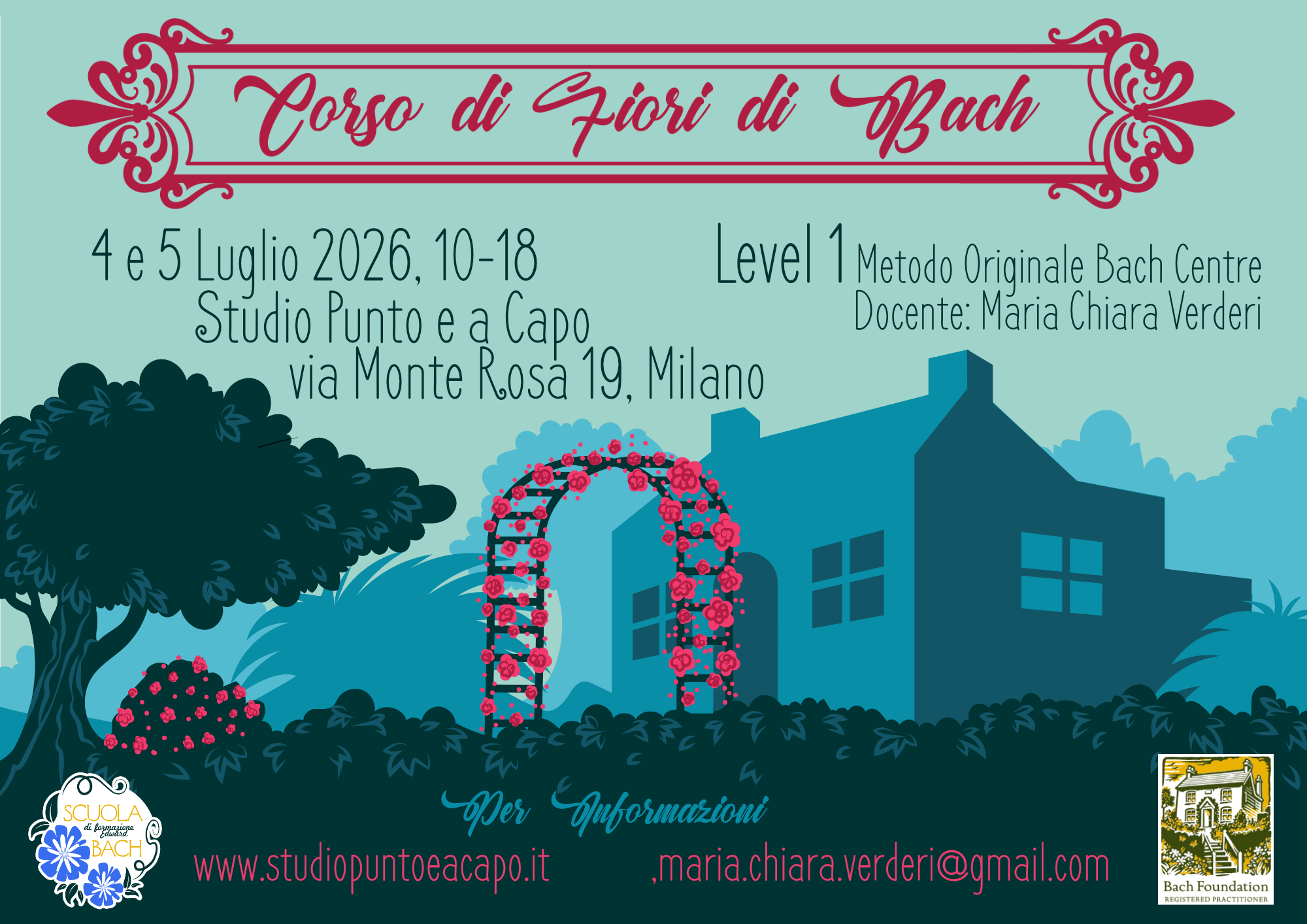 Milano, in presenza, via Monte Rosa, 4 e 5 Luglio 2026, Corso di Primo Livello Fiori di Bach