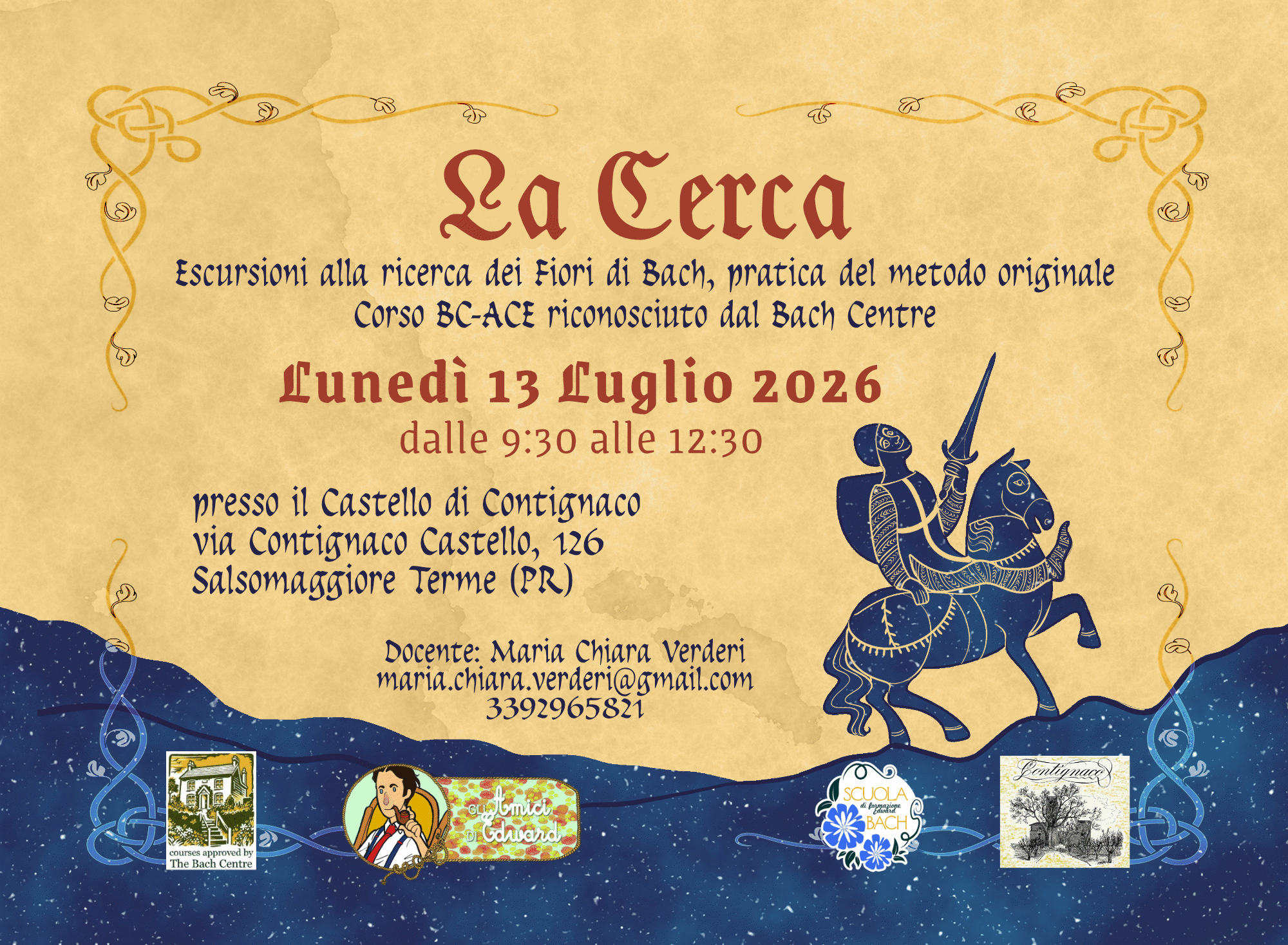 Castello di Contignaco (PR) 13 Luglio 2026, escursione alla ricerca dei Fiori di Bach.